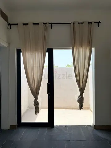 Two Sets of Sheer Beige Curtains + White Curtain Rods