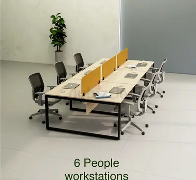 Modern Office Workstations for 6 People