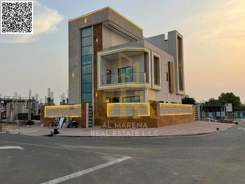 🏡 For Sale – Luxury Corner Villa in Al Helio – Ajman | 5 Master Bedrooms | Majlis & Two Living Rooms | 3 Modern Kitchens | Two Floors + Roof Terrace63896068384129110