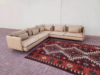 Soderhamn ikea corner sofa six seater beige color