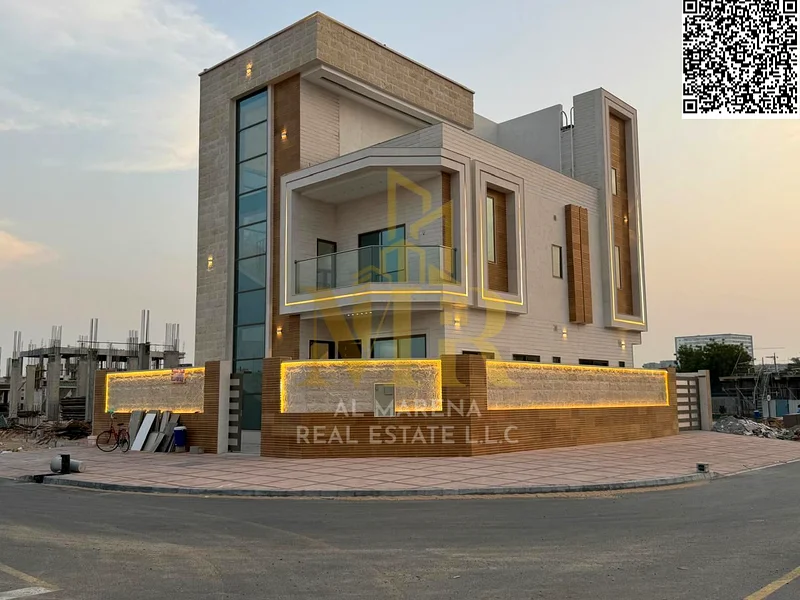 For sale in Al Harba, Ajman, all nationalities, a luxurious corner villa, the first resident in Al Helio 2, including registration and ownership fees,63896181648001110