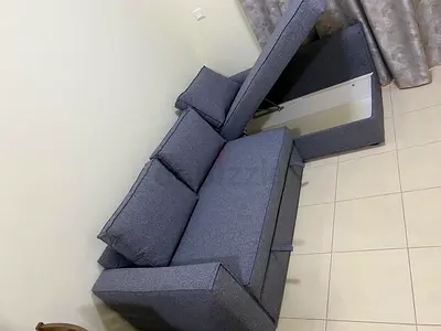 Ikea l shape sofa bed with storage dark gray