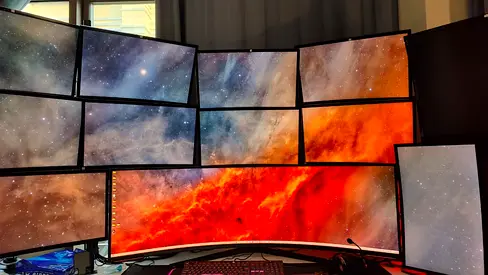 Trading Computer full Pro Setup with 11 Monitors