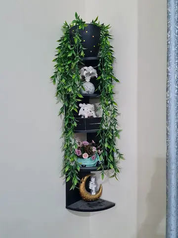Stunning Wall Shelf with Decorative Plants and Accessories