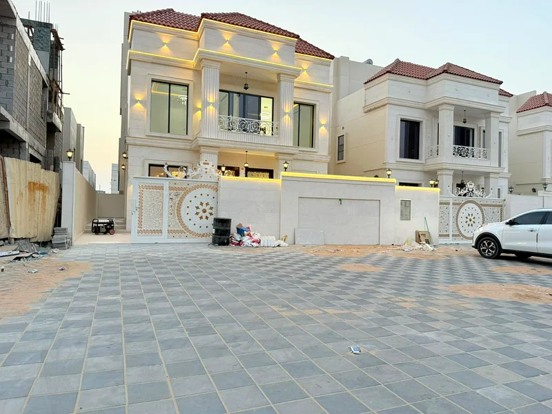 One of the most luxurious villas in Ajman, with a palace design, super deluxe finishes, and personal construction, with freehold ownership.63897637809411114