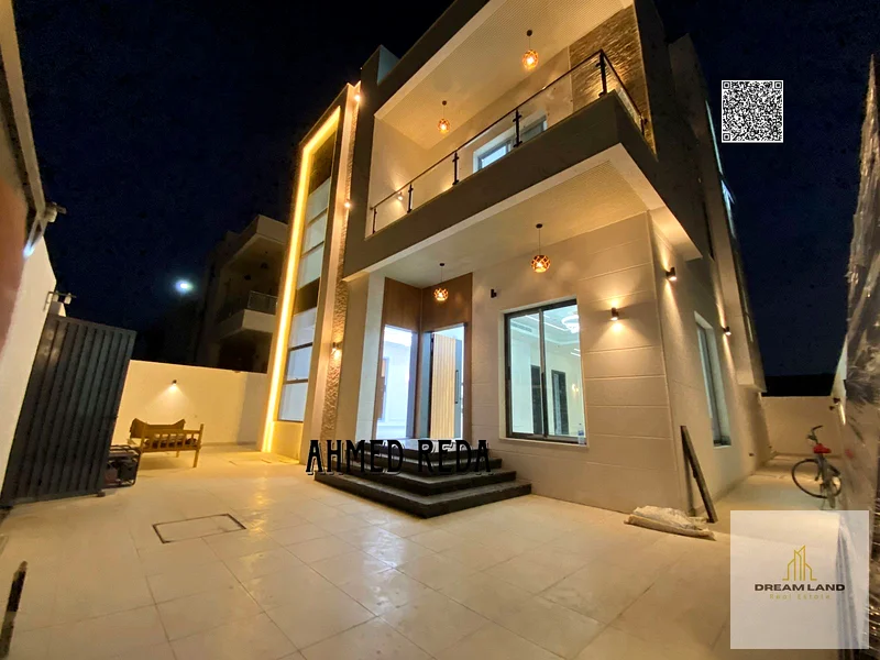 Luxurious villa for sale, two floors and a roof, including registration and ownership fees, in a strategic location - Ajman, close to Sheikh Mohammed63880510869634111
