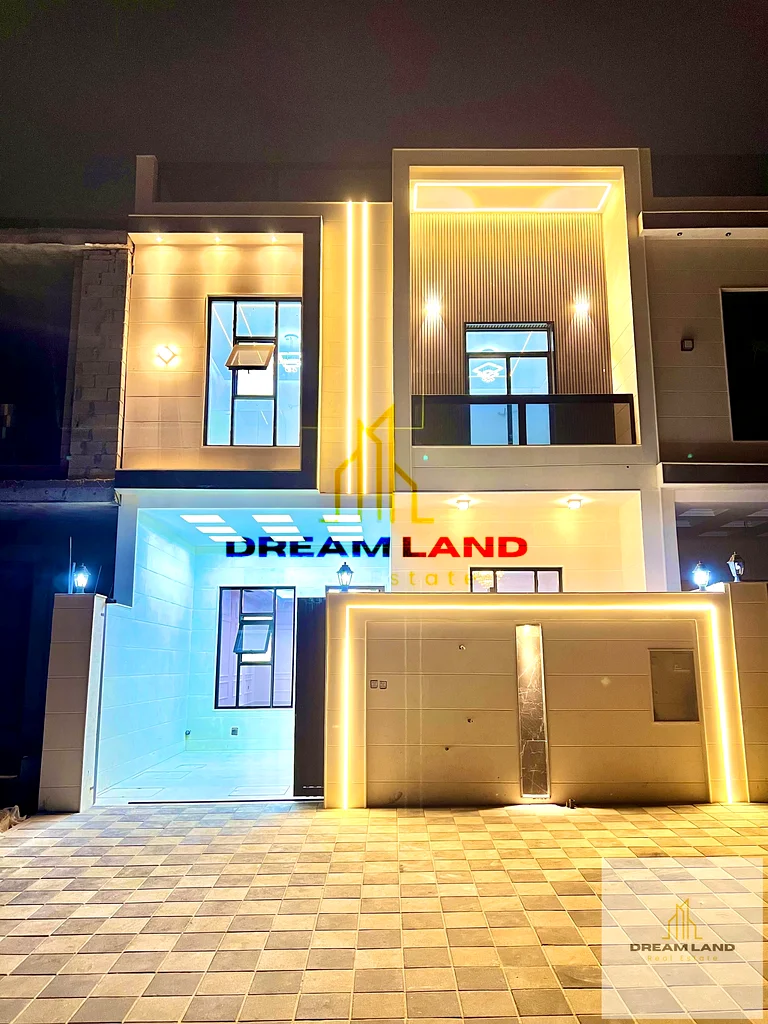 Luxury villa for sale in Al Helio 2 - Ajman | At an attractive price | 5 master bedrooms | Two-story design with a distinctive roof. Own now the villa63896736597506112