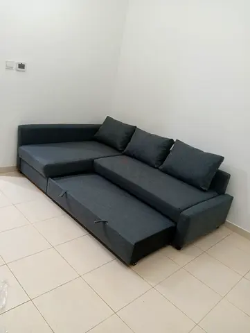 IKEA L Shape Sofa cum bed with big storage and you can fix the storage left or right anyside
