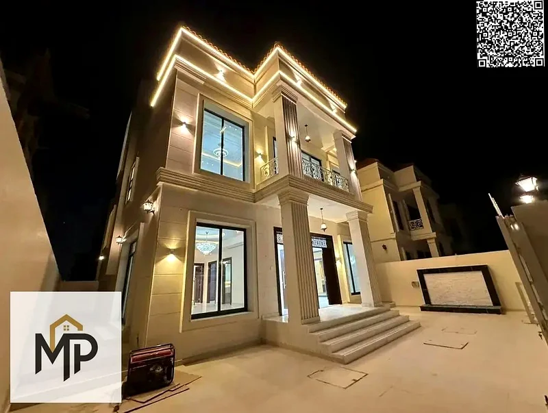 One of the most luxurious villas in Ajman, with a palace design, super deluxe finishing, and personal construction, with freehold ownership.63896859813249110