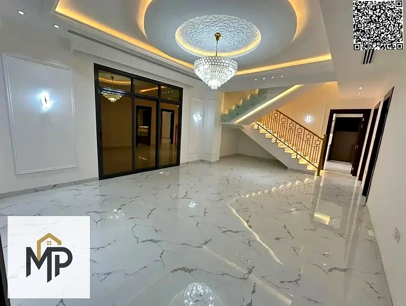 One of the most luxurious villas in Ajman, with a palace design, super deluxe finishing, and personal construction, with freehold ownership.63896859813249113