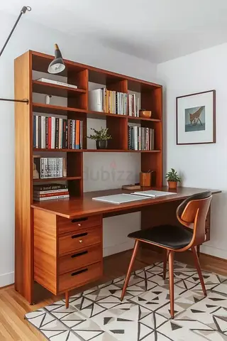 Stylish and Modern Study Table with Bookshelf