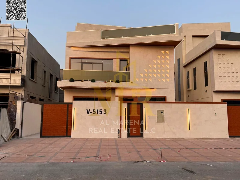 A villa with a price including registration and ownership fees on the main street, ready for occupancy in the most upscale areas of Ajman, freehold fo63898098126850110
