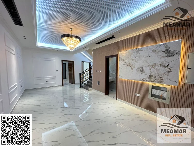 For sale, a two-story villa with a roof, including registration fees, directly in front of the mosque, close to Sheikh Mohammed bin Zayed Road63907479803778111