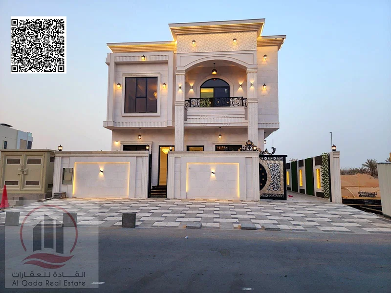 Villa for sale in Ajman, Al Helio 2 area, including registration fees (5 master bedrooms + large living room with sinks + large hall + maid's room + e63898098075649110