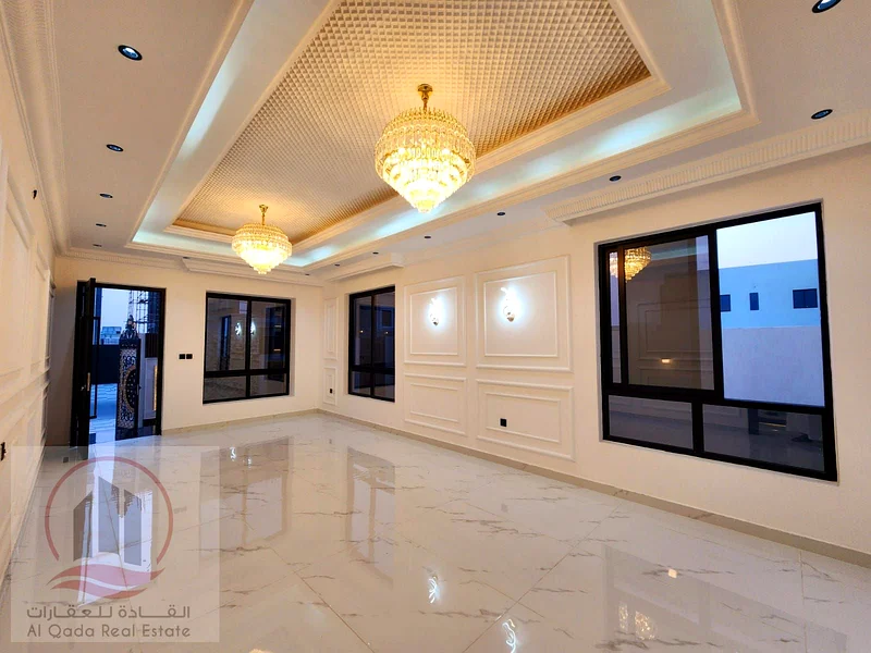 Villa for sale in Ajman, Al Helio 2 area, including registration fees (5 master bedrooms + large living room with sinks + large hall + maid's room + e63898098075649113