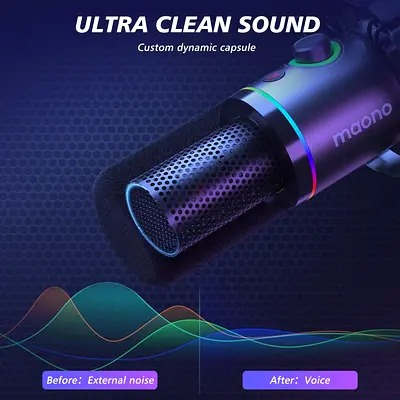 Maono Ultra Clean Sound PODCAST Studio Microphone - Perfect for Voice Recording