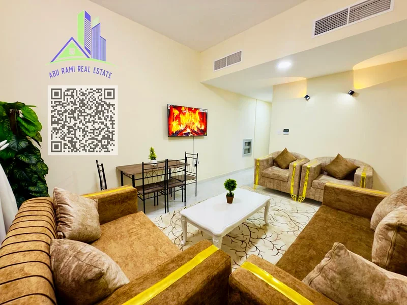 Monthly rent in Ajman, Al Nuaimiya, 2 rooms and a living room next to Al Sinara roundabout. Two rooms are available for rent, 5,700 and 5,00063836977145090110