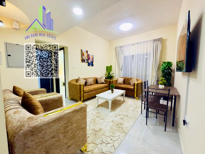 Monthly rent in Ajman, Al Nuaimiya, 2 rooms and a living room next to Al Sinara roundabout. Two rooms are available for rent, 5,700 and 5,00063836977145090114