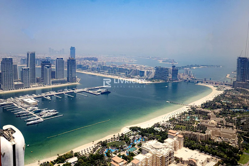 إطلالات خلابة على النخيل والبحر | طابق عالي64041372834947110