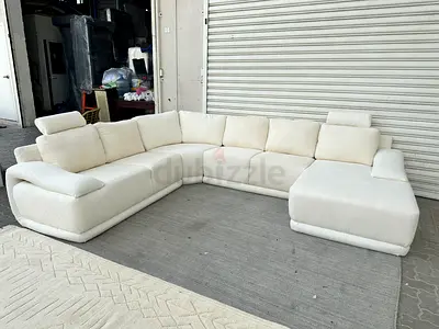 Home center U Shape six seater sofa off white