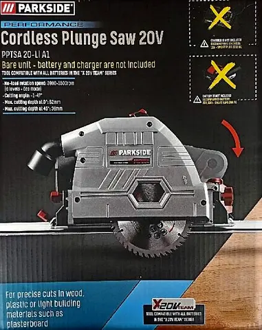 The image shows a Parkside Performance Cordless Plunge Saw