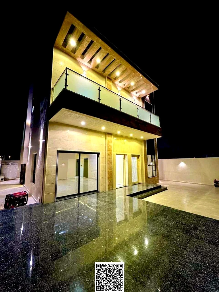Villa for sale in Ajman, Al Helio 1 area. The villa consists of 4 master bedrooms, a majlis, a hall, and a maid's room.63914831623811110