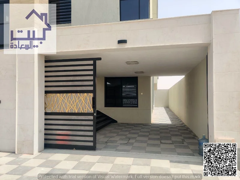 Villa for sale in Al Bahia, ground floor, setback in front of the villa, consisting of 2 halls + large sitting room + fully equipped kitchen + 5 maste63881704978689114