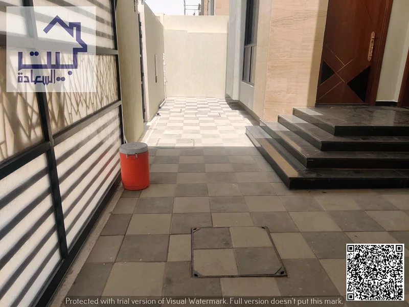 Villa for sale in Al Bahia, ground floor, setback in front of the villa, consisting of 2 halls + large sitting room + fully equipped kitchen + 5 maste63881704978689113