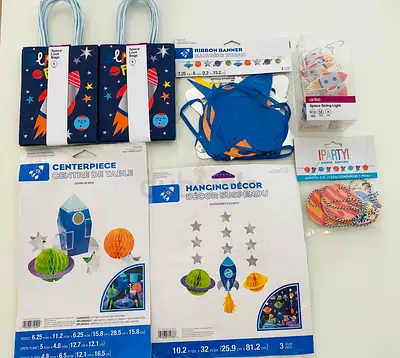 Space Party Decorations Banners Lights Party Bags