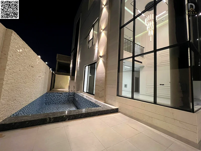 🏡فيلا فاخرة_ 3 طوابق مع سطح وبركة سباحة🏊‍♀️- متضمنة رسوم التسجيل ونقل الملكية - قريبة من طريق الشيخ محمد بن زايد - ملكية حرة لجميع الجنسيات63914210900355113