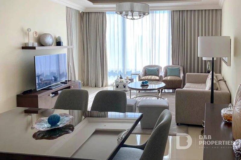 شقة بمنظر برج خليفة | مناظر النافورة | شاغرة63799763125507112