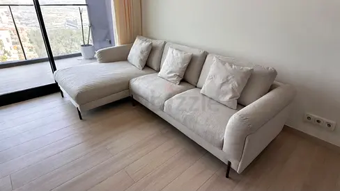 Selling The Loom Collection L shape Sofa beige