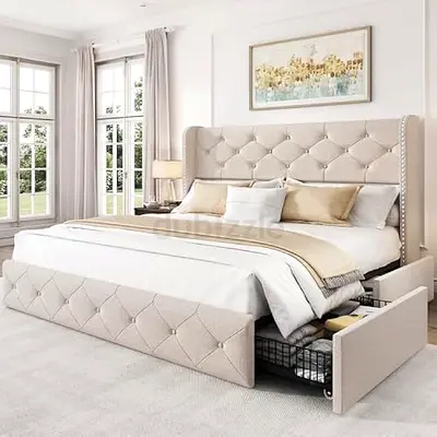Stylish and Comfortable Bed with Elegant Storage