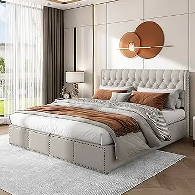 Elegant Upholstered Bed with Storage