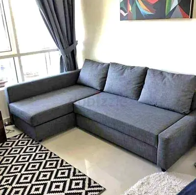 ‎Ikea L Shape Sofa cum bed with big storage in L