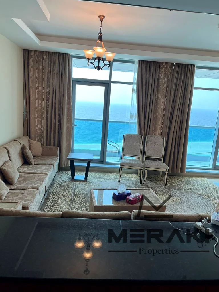 The most luxurious and beautiful two rooms and a hall in the Corniche Residence Towers on the Ajman Corniche, featuring excellent space and truly stun63869813959170111