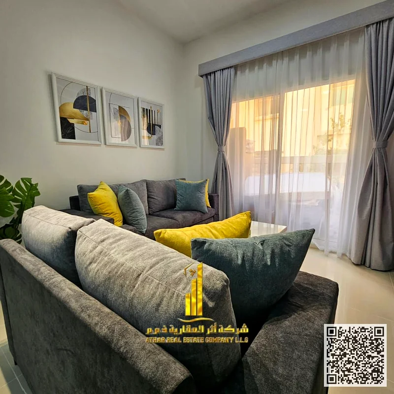 شقة فاخرة بغرفة نوم واحدة، مفروشة بالكامل، أثاث جديد - مطبخ مجهز للإيجار في عجمان - الجرف 2 - بجانب مدرسة الأقصى63837166005505113