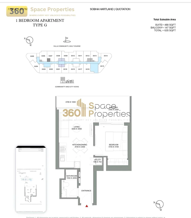 Spacious 1 bhk for sale | Off plan | Golf Course View63982870459137111