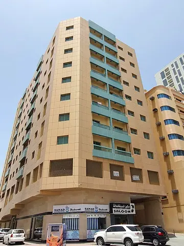 336K,38K ,2 BR HALL APPAERTMENT AVAILABLE FOR RENT NEAT AND CLEAN BUILDING BALCONY ONLY FOR FAMILIES NEAR AJMAN CUSTUMS DEPARTMENT CLOSE TO CORNICH