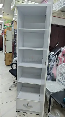 Stylish White Storage Cabinet with Drawer