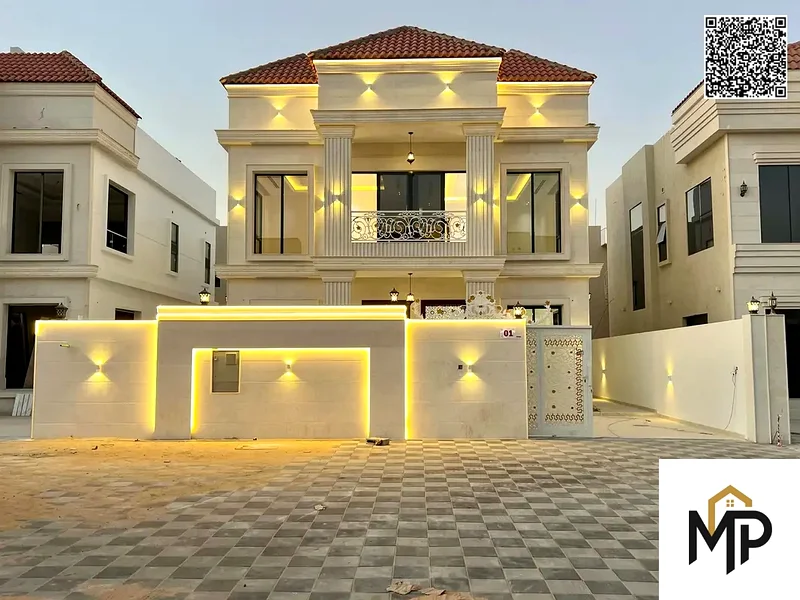 One of the most luxurious villas in Ajman, with a palace design, super deluxe finishing, and personal construction, with freehold ownership.63898671405698110