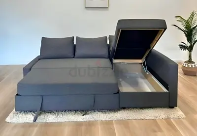 Ikea L Shape Sofa cum bed with big storage in L , and You can fix the L left and right any side