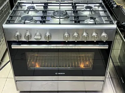 Bosch five Burner Full Gas Cooker Size 90cm with oven grill  -