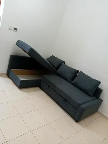 IKEA L Shape Sofa cum bed with big storage and you can fix the storage left or right anyside