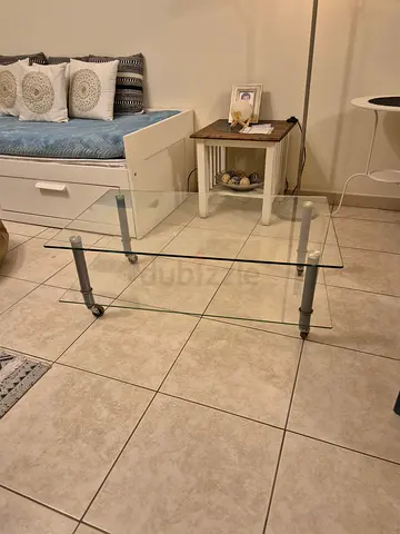 IKEA Glass Coffee Table with wheels