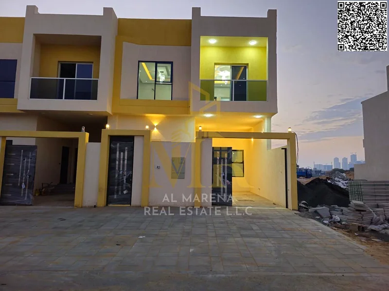 🏡 Modern villa for sale in Al Helio 2 – 1,800 sq ft, two floors + roof – 3 master bedrooms, priced at AED 1,170,000, including registration and owner63899448460289111