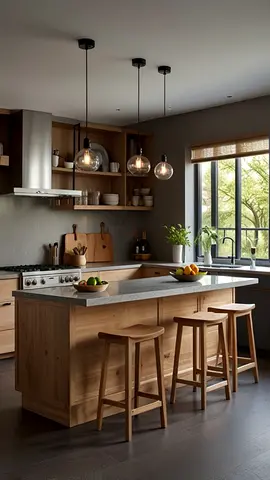 Stylish Kitchen Island with Rustic Charm