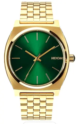 NIXON MNIMAL THE TIME TELLER Stunning Gold and Green Watch for Sale!