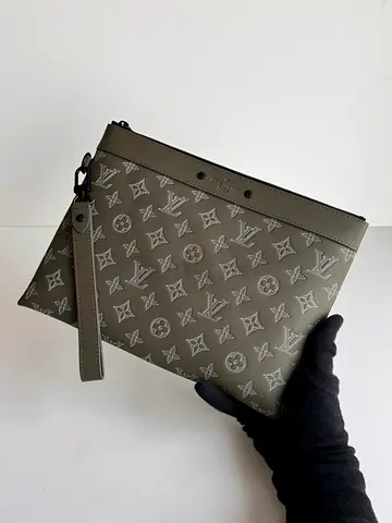 Louis vuttion mens monogram dark green pouch bag
