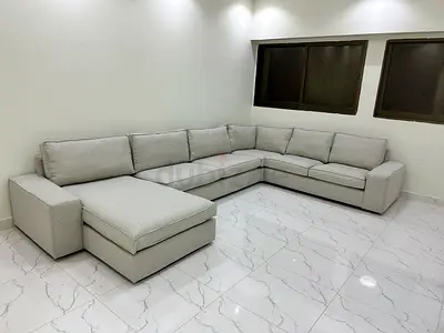 Kivik U-shaped six seater sofa cream color